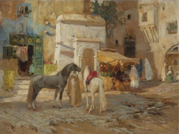 Árabe Painting - EN DESCANSO FUERA DE LAS MURALLAS DE LA CIUDAD Frederick Arthur Bridgman Arab